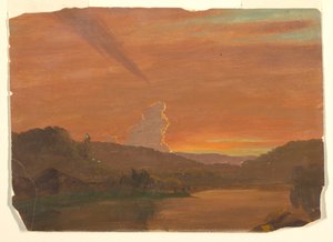 Teckning, Molnstudie vid solnedgång, 1850-60 av Frederic Edwin Church