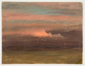 Teckning, Molnstudie vid solnedgång, 1860-70 av Frederic Edwin Church