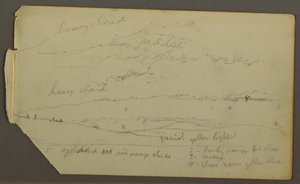 Teckning, Molnstudie över kullar, möjligen 1857-58 av Frederic Edwin Church