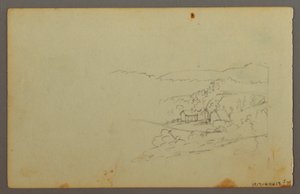 Teckning, Molnstudie, möjligen 1844 av Frederic Edwin Church