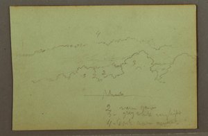 Teckning, Molnstudie, möjligen 1856 av Frederic Edwin Church