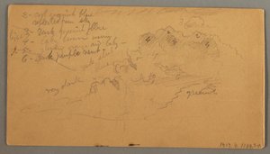 Teckning, Molnstudie, möjligen 1874 av Frederic Edwin Church