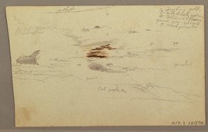 Ritning, Moln över kullen, 1863 av Frederic Edwin Church