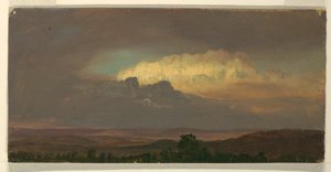 Teckning, Moln över kullar, augusti 1865 av Frederic Edwin Church