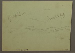 Teckning, Molnig himmel, bergssluttning, 1870 av Frederic Edwin Church