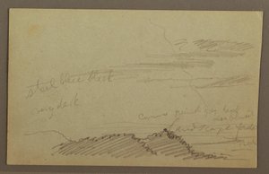 Teckning, Molnig himmel, möjligen 1860-tal av Frederic Edwin Church