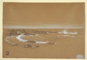 Teckning, Kustlinje, Grand Manan, Kanada, augusti 1851 av Frederic Edwin Church