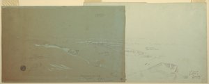 Teckning, Damaskus, Syrien, sett från nordväst, del 2, april eller maj 1868 av Frederic Edwin Church