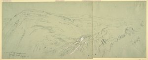 Teckning, Fjärran vy över Damaskus, Syrien, 1868 av Frederic Edwin Church