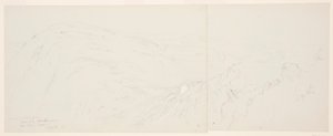 Teckning, Fjärran vy över Damaskus, Syrien, 7 maj 1868 av Frederic Edwin Church