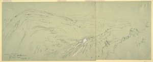 Teckning, Fjärran vy över Damaskus, Syrien, 7 maj 1868 av Frederic Edwin Church