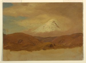 Teckning, Ecuador, Mt. Chimborazo, 1853 av Frederic Edwin Church