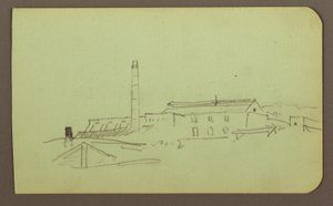 Teckning, fabrik; Averso: Figurer, 1883 av Frederic Edwin Church
