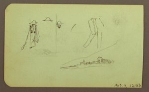 Teckning, fabrik; Averso: Figurer, 1883 av Frederic Edwin Church