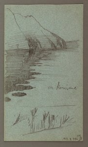 Teckning, Falls, möjligen 1868 av Frederic Edwin Church
