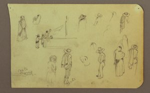 Teckning, Figurer, Verso: Figur, Landskap, 1883 av Frederic Edwin Church