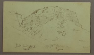 Ritning, Flat Rocky Hill, 4 maj 1868 av Frederic Edwin Church