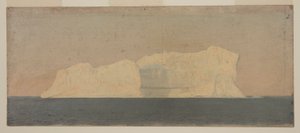 Teckning, flytande isberg, Labrador, juni eller juli 1859 av Frederic Edwin Church