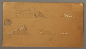 Teckning, Flytande isberg, 5 och 6 juli 1859 av Frederic Edwin Church