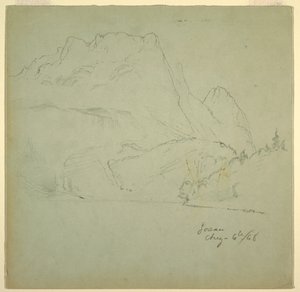Teckning, Från en av Gosausjöarna, Salzkammergut, 6 augusti 1868 av Frederic Edwin Church
