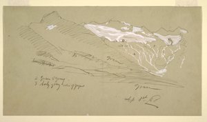 Teckning, Från Berns alper, Bel Arp, augusti 1868 av Frederic Edwin Church