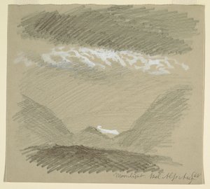 Teckning, Från Berner Alperna, Bel Alp, augusti 1868 av Frederic Edwin Church
