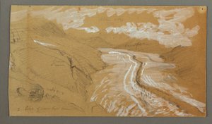 Ritning, Glacier, 21 augusti 1868 av Frederic Edwin Church