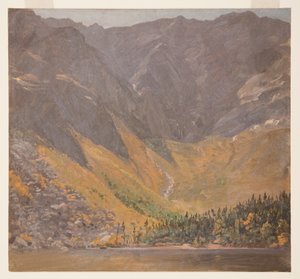 Teckning, Great Basin, Mount Katahdin, Maine, före 1878 av Frederic Edwin Church
