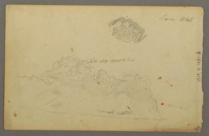 Teckning, Hill ranges, 1844 av Frederic Edwin Church