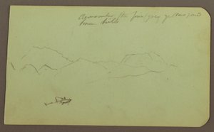 Teckning, kullar, boskap; Verso: Landskap, 1883 av Frederic Edwin Church