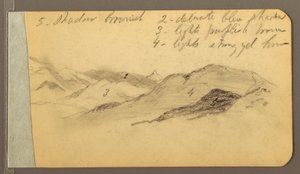 Teckning, Hills; Averso: Huvud, 1889 av Frederic Edwin Church