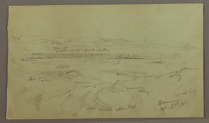 Ritning, kullar och slätter, 29 april 1868 av Frederic Edwin Church