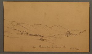 Teckning, Kullar och dalar, oktober 1873 av Frederic Edwin Church