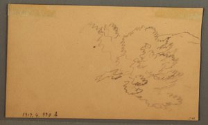 Teckning, Kullar och dalar, oktober 1873 av Frederic Edwin Church