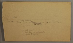 Teckning, Hills, regnbåge, möjligen 1865-66 av Frederic Edwin Church