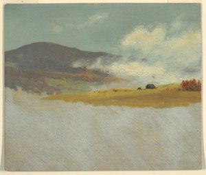 Teckning, Kuperade landskap, 1865-75 av Frederic Edwin Church