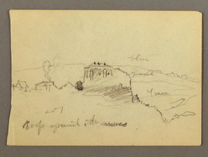 Ritning, Hus på Hilltop, möjligen 1868-69 av Frederic Edwin Church