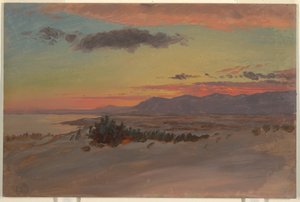 Teckning, Hudson Valley på vintern, vy mot sydväst från Olana, 1870-80 av Frederic Edwin Church