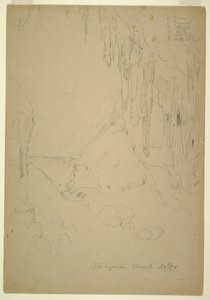 Teckning, Is, Niagarafallen, 20 mars 1856 av Frederic Edwin Church