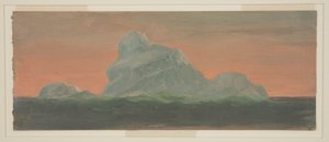 Teckning, Isberg mot kvällshimmel, juni 1859 av Frederic Edwin Church