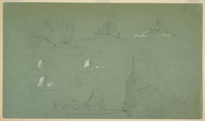 Ritning, Isberg, 7 och 9 juli 1859 av Frederic Edwin Church