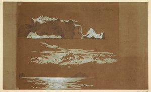 Ritning, Isberg nära Cape St. John och Gull Island, Newfoundland, 4 juli 1859 av Frederic Edwin Church