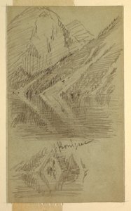 Teckning, Königssee, Berchtesgaden, Bayern, juni eller juli 1868 av Frederic Edwin Church