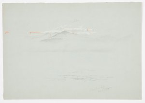 Teckning, Lake Millinoket och Mount Katahdin, 1878 av Frederic Edwin Church