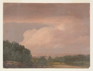 Teckning, Landskap (möjligen Hudson Valley), 1860-70 av Frederic Edwin Church