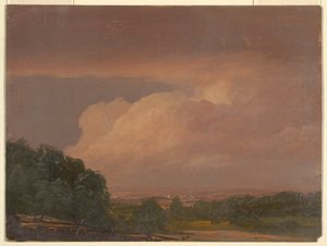 Teckning, Landskap (möjligen Hudson Valley), 1860-70 av Frederic Edwin Church