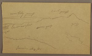 Teckning, Landskap, augusti 1865 av Frederic Edwin Church