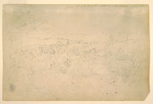 Teckning, Landskap, juli 1844 av Frederic Edwin Church