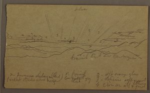 Teckning, Landskap, maj-augusti 1865 av Frederic Edwin Church