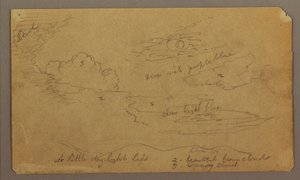 Teckning, Landskap; Verso: Botaniska skisser, 1865 av Frederic Edwin Church